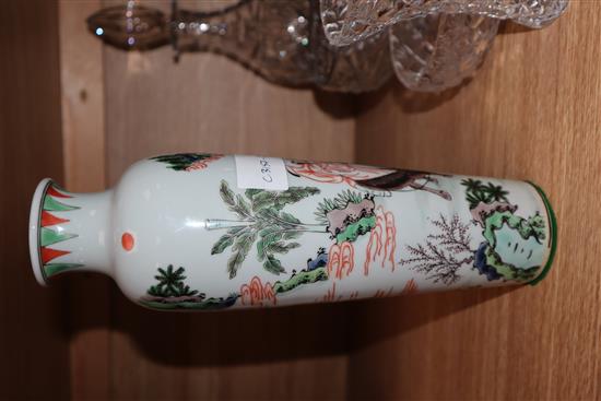 A Chinese famille verte vase height 27cm